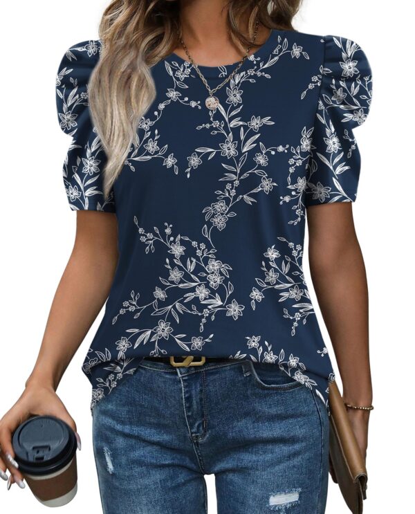 Puff Sleeve Crewneck Top — Statement Casual