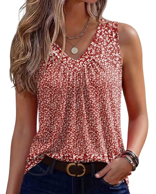 V-Neck Pleated Tank — Relaxed Elegance