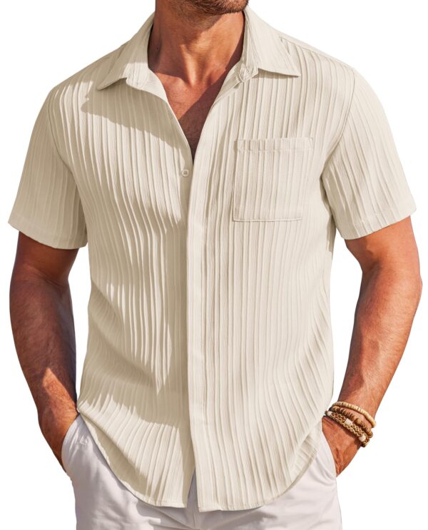 Textured Short Sleeve Shirt — Effortless Structure