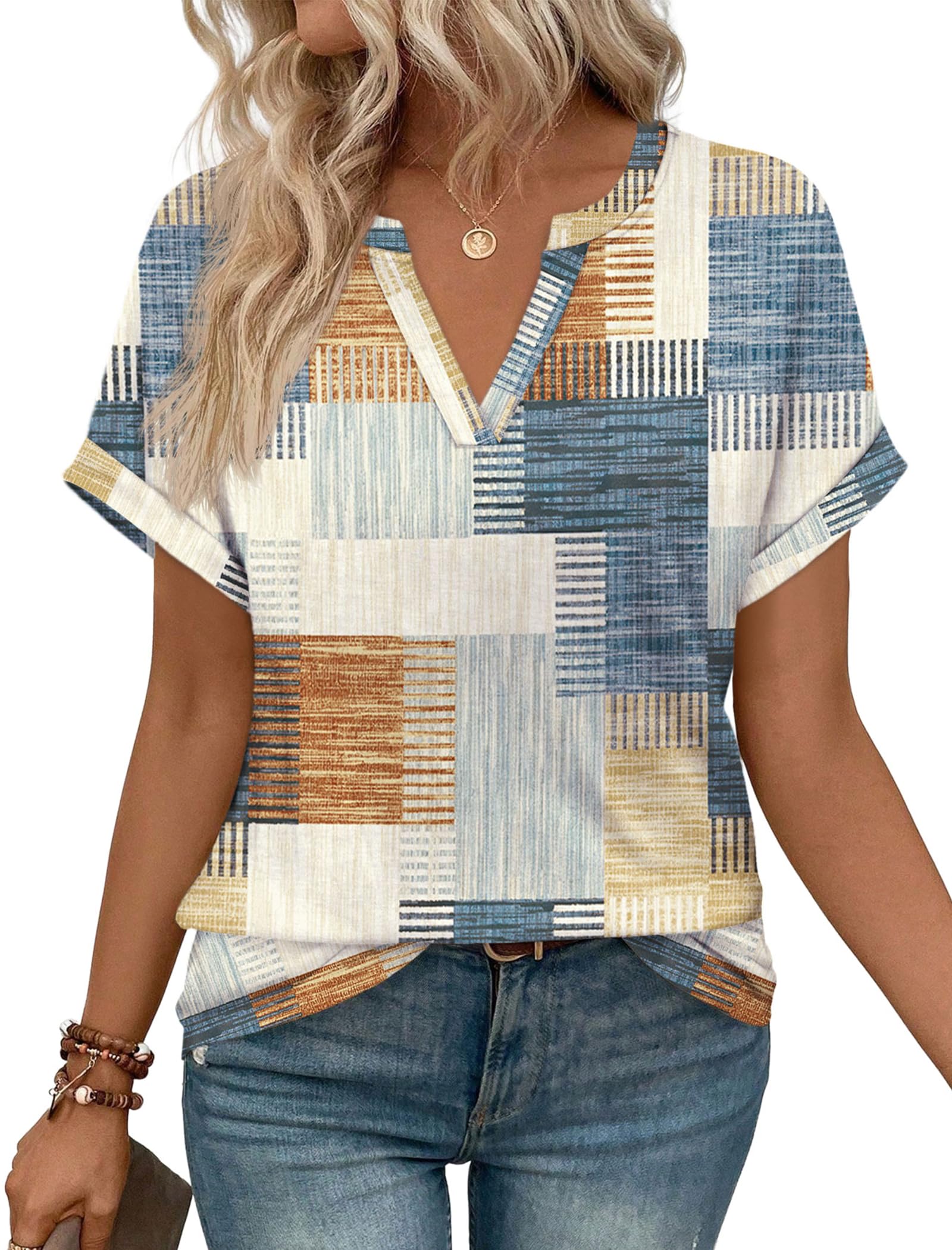 Short Sleeve Blouse — Vacation Dressy Short Sleeve Blouse — Vacation Dressy